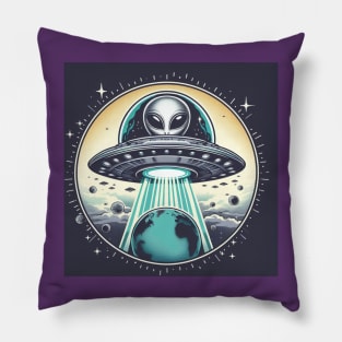 Grey Aliens in a UFO Pillow