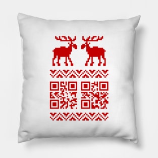 Moose QR Code Sweater Pillow