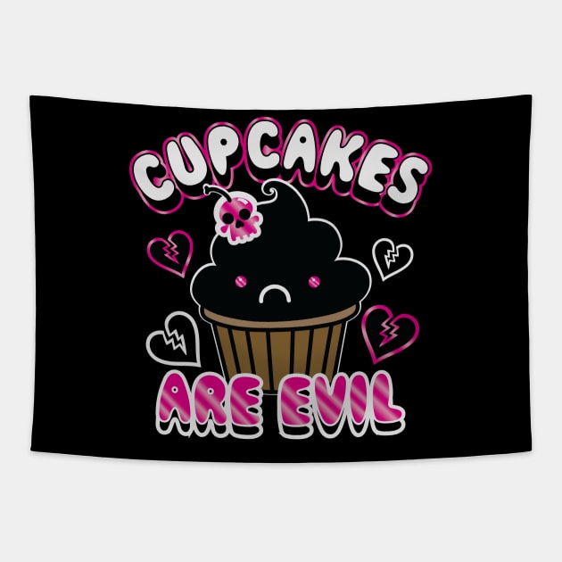 cupcakes evil Tapestry by toddgoldmanart
