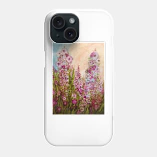 Hollyhocks Gone Wild Phone Case