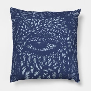 Devil's Eye or an Evil Eye Scary Looking Hand Drawn Pen and Ink Illustration Pillow