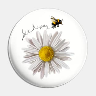 Bee happy... -Bee with flower design, happy, positivity, cute Pin