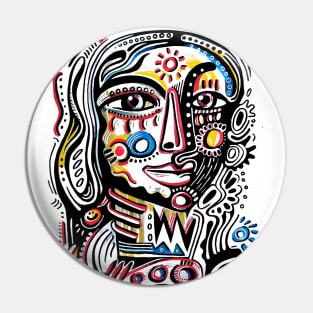 modern face Pin