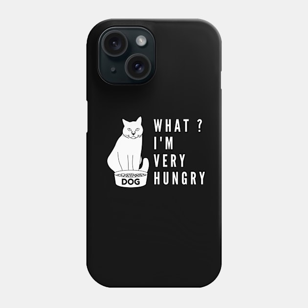 What i'm hungry funny cat and dog bowl Phone Case by Cute Tees Kawaii