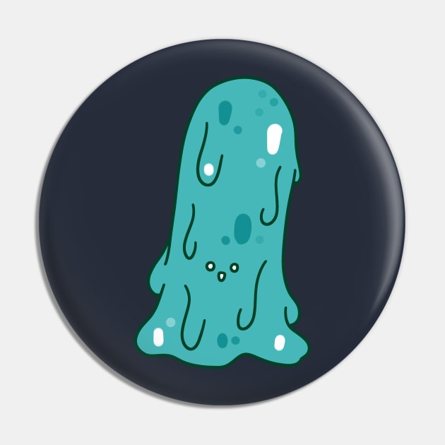 Blue Green Slime Pin by saradaboru