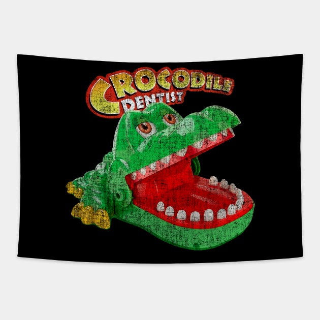 Crocodile Dentist Tapestry by BukaGaPakeLibur