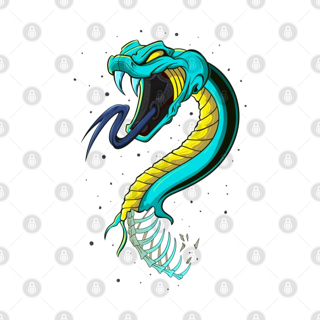 The great Japanese Snake - Venomous creature - Illustration by Yabisan_art