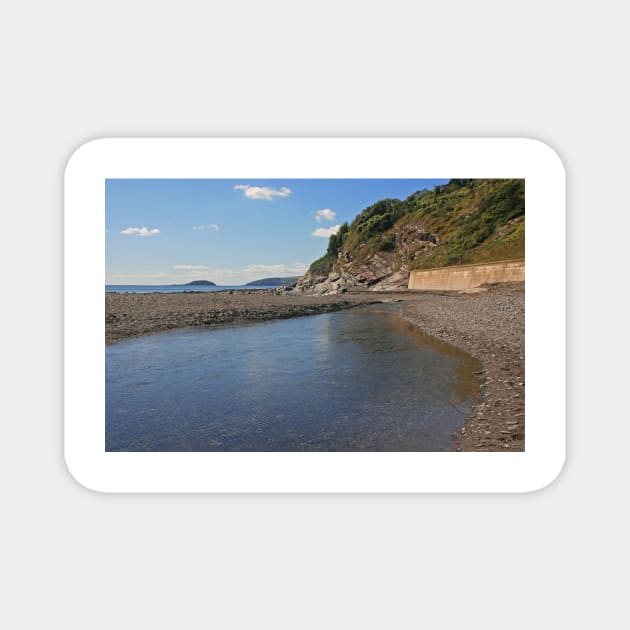 Seaton Beach and Looe Island, Cornwall, September 2021 Magnet by RedHillDigital