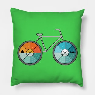 bicycle landscape Pillow