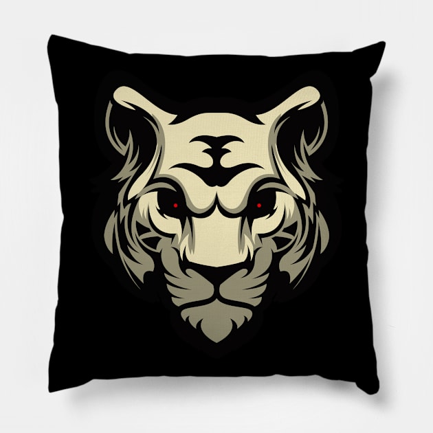 Silver Tiger Pillow by Kunstlerstudio