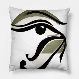 Eye of Horus Olive Green Shadow Silhouette Anime Style Collection No. 224 Pillow