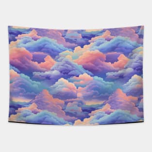 Dreamy Skies: Pastel Cloudscape Pattern Tapestry