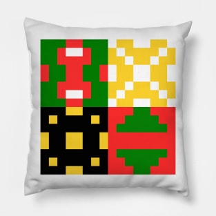 the pixel patterns of Christmas spirit Pillow