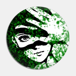 Punk Fashion Style Green Glowing Girl Pin