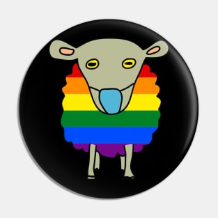 Anti-Mask Mask-Wearing Sheep LGBT Pride Pin