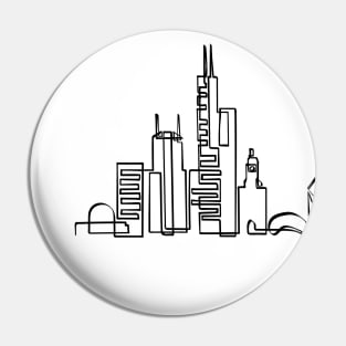 Chicago Skyline in one line Pin