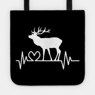 deer, stag, heartbeat, wild animal, hunting hunter Tote