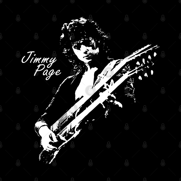 jimmy page vintage white silhoutte by jerrysanji