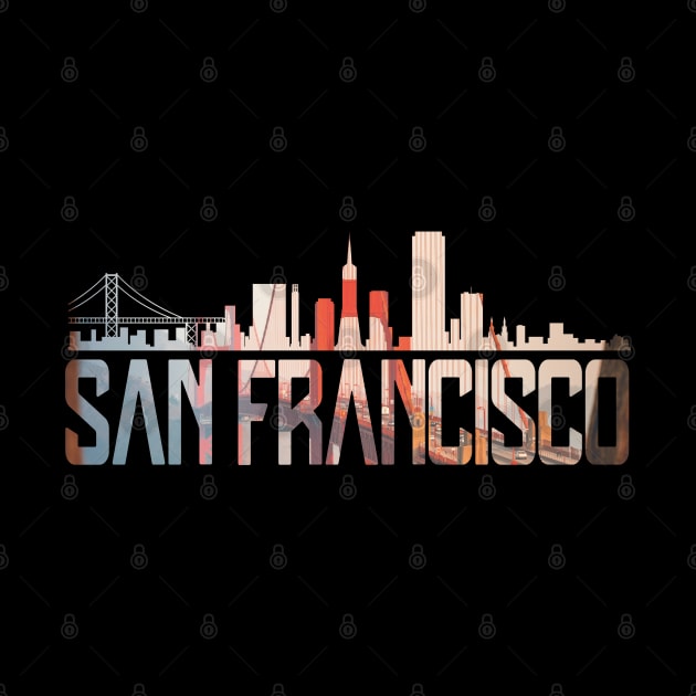 San Francisco Skyline Golden Gate Brigde California Gift SFO by smartrocket