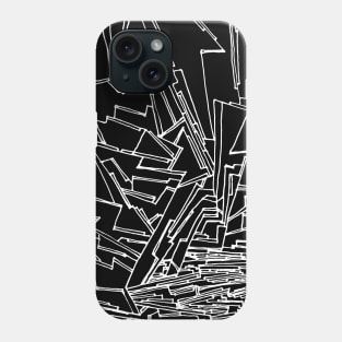 Abstract Ink Drawing #16 Black Phone Case