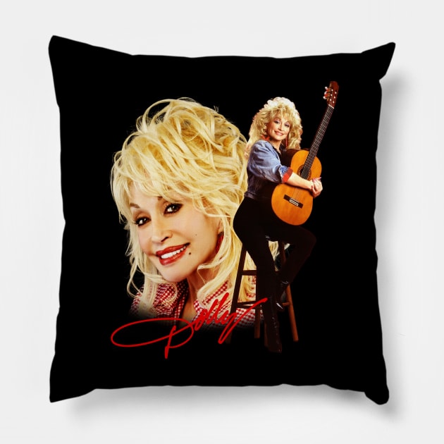 Vintage Dolly Parton 80s 90s Pillow by Chea Shepherd