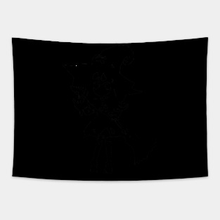 Ellia (Halloween) minimal silhouette white Tapestry