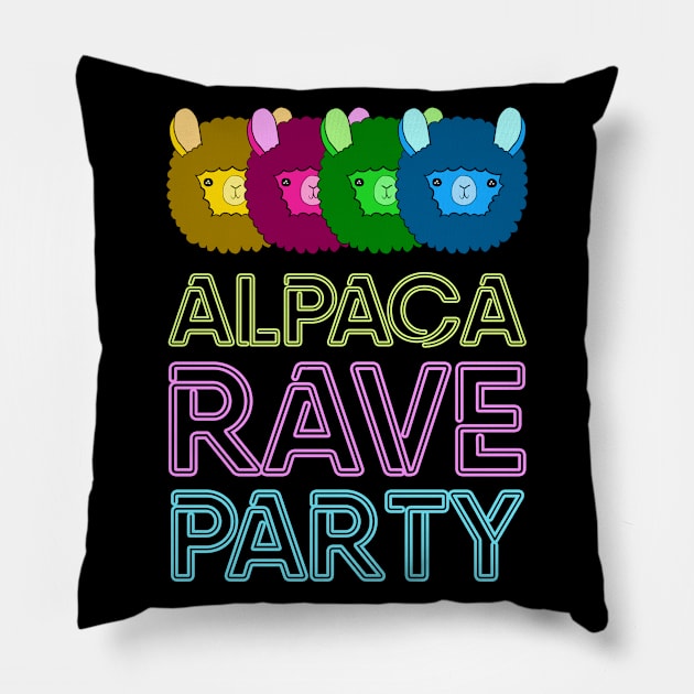 Alpaca Rave Party Pillow by DeesDeesigns