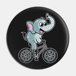 Elephant Bicycle Cyclist Cycling print Pin