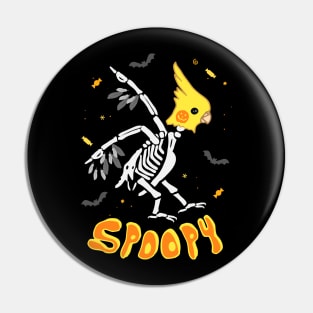 Spoopy Halloween  Cockatiel Skeleton Pin