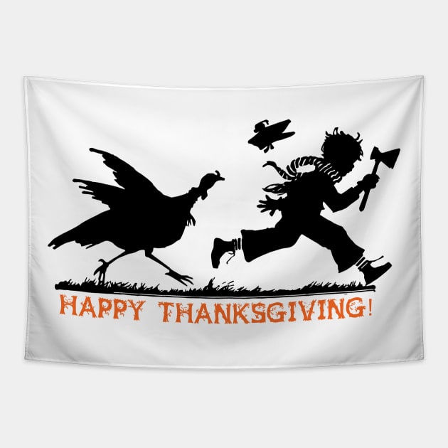 Happy Thanksgiving Turkey's Revenge Tapestry by candhdesigns