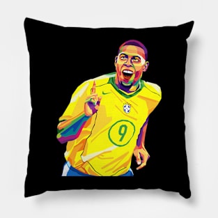 ronaldo brazil pop art Pillow