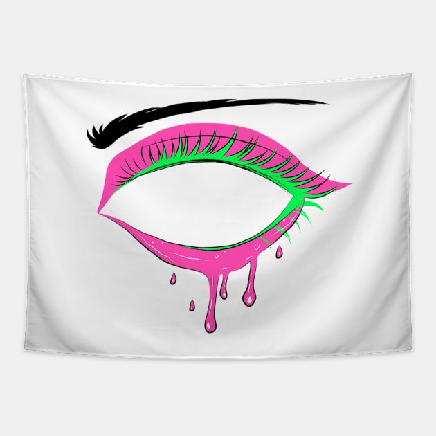 Neon Psychedelic Slime Eye Tapestry by RavenRarities