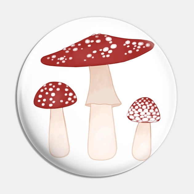 Amanita Mushroom Pin by Snoozy