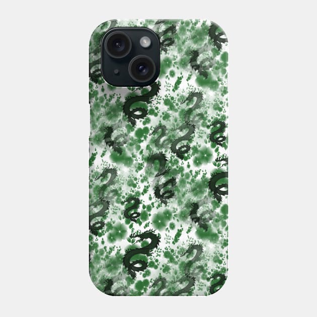 Green Chinese Dragon Phone Case by CarolineArts