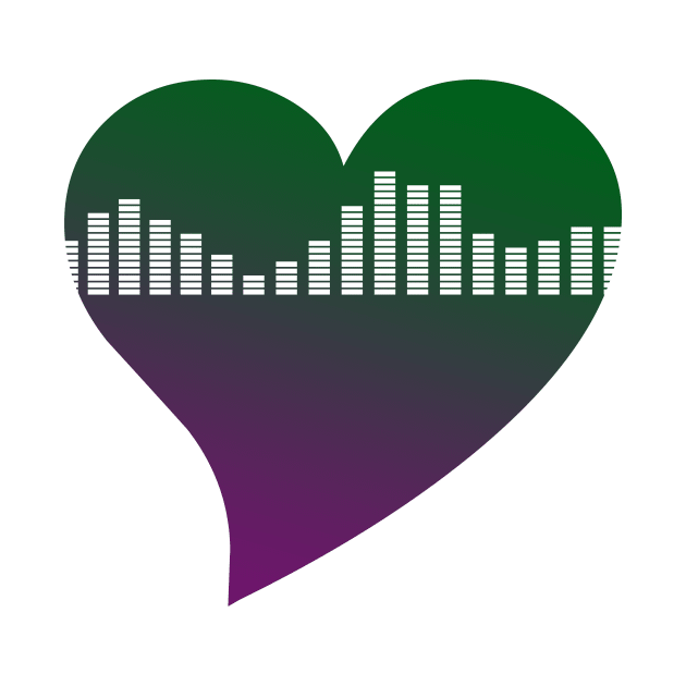 Green and Purple Graphic Equalizer Heart by jdm1981