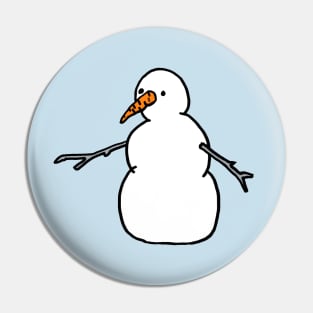 Carrot Nose SnowMan Pin