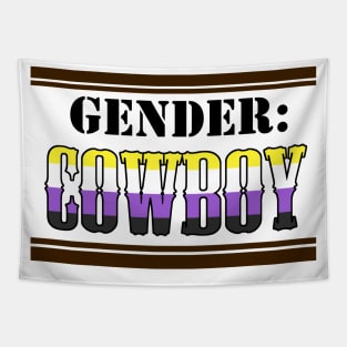 Gender: COWBOY - Enby Colors Tapestry