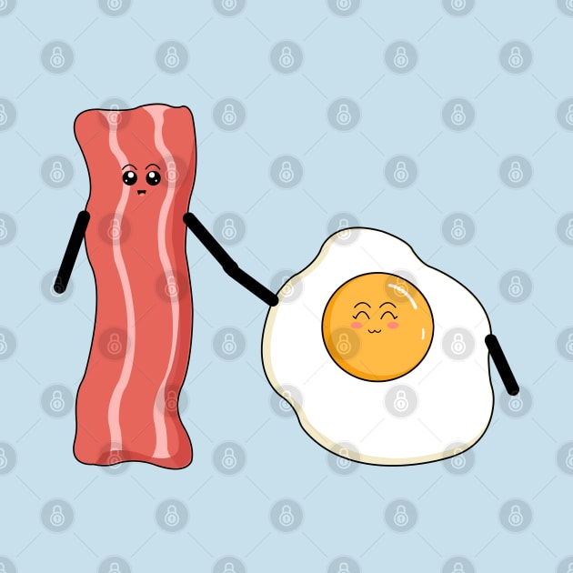 Cute Breakfast bacon and egg digital art by tita