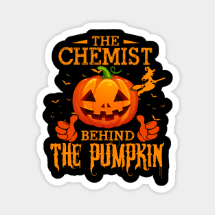 Mens The CHEF Behind The Pumpkin T shirt Funny Halloween T Shirt_CHEMIST Magnet