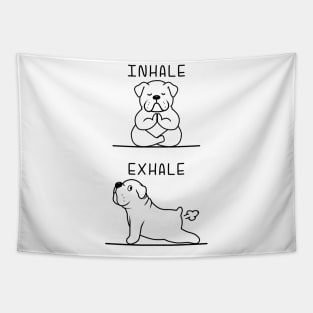 English bulldog yoga Tapestry