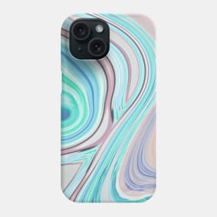 preppy abstract marble pastel purple turquoise blue mint swirls Phone Case