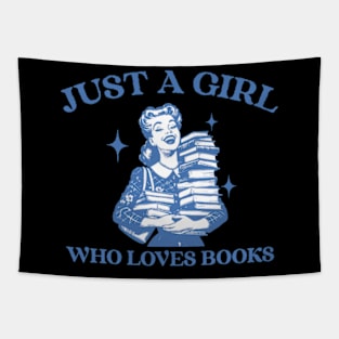 Just A Girl Who Loves Books Retro Tapestry