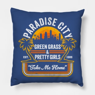 Paradise City - Green Grass & Pretty Girls - Funny 80's Classic Rock Pillow