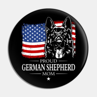German Shepherd Mom American Flag patriotic dog Pin