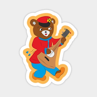 Funny bear musician Magnet