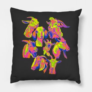 Neon Goat Friends Pillow