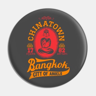 Vintage Bangkok Buddha Logo - Retro Thai Shirt Design Pin