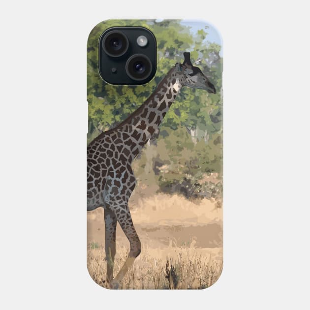 Zambia giraffe Phone Case by TomFrontierArt