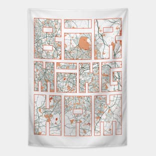 Birmingham, West Midlands, England City Map Typography - Bohemian Tapestry