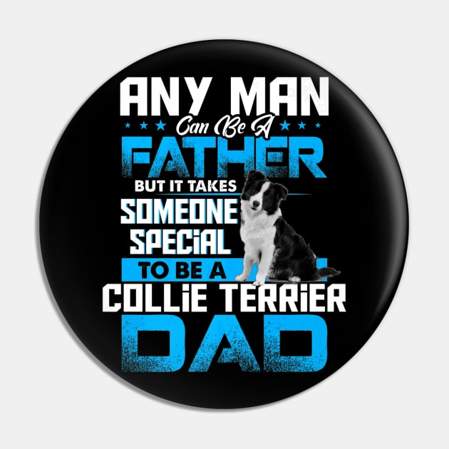 Collie Terrier Dad Dog Fathers Day Pin by Serrena DrawingFloral